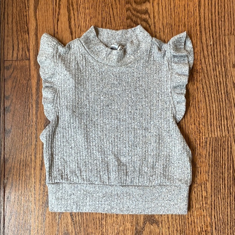 Speckled Gray High Neck Free People Crop